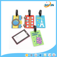 Customized Logo Wholesale Soft Silicone Luggage Tag with Hang Rope
